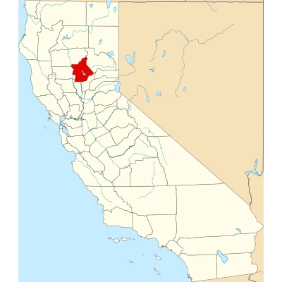 Map of California highlighting Butte County