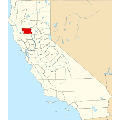 Map of California highlighting Glenn County