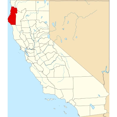Map of California highlighting Humboldt County