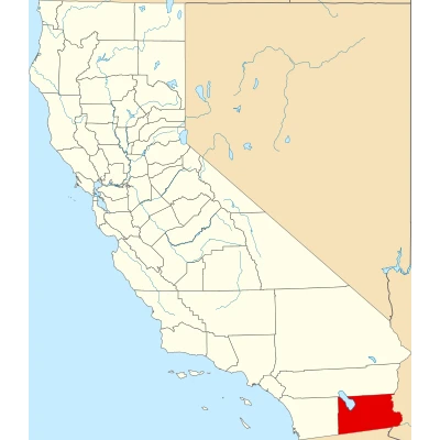 Map of California highlighting Imperial County