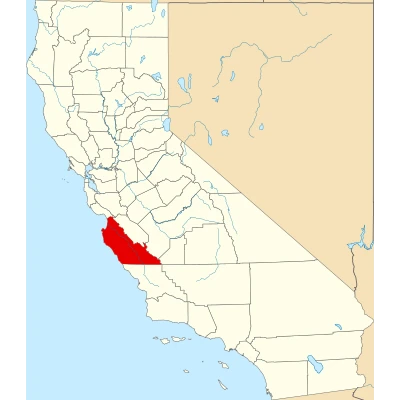 Map of California highlighting Monterey County