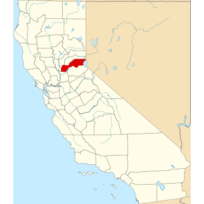Map of California highlighting Placer County