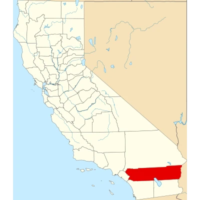 Map of California highlighting Riverside County
