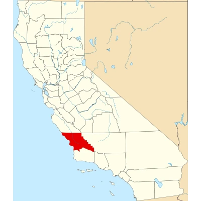 Map of California highlighting San Luis Obispo County