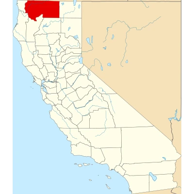 Map of California highlighting Siskiyou County